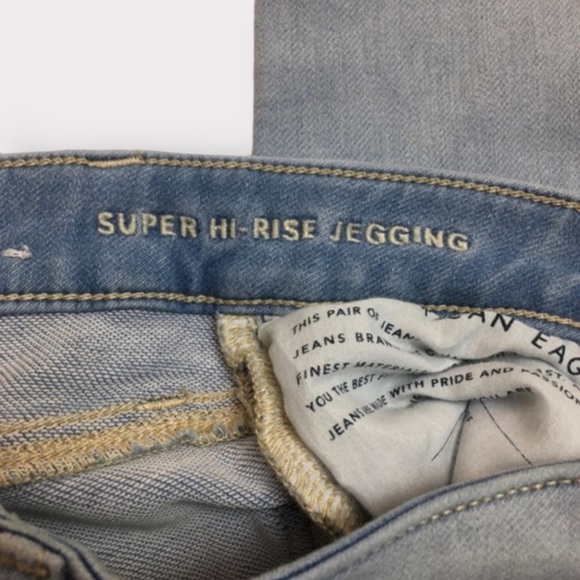 American Eagle Super Hi-Rise Jeggings 00 Regular Light Wash - Picture 9 of 16